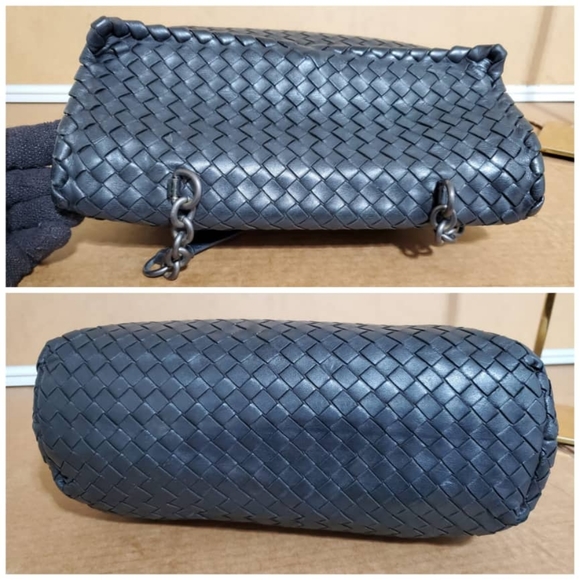 Authentic BOTTEGA VENETA Nappa Intrecciato Large Olimpia Bag Black - Picture 4 of 10